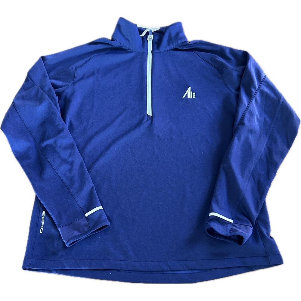 Zero Restriction Pullover Men Large Blue Golf Quarter Zip 1/4 Oyster Harbor LOGO